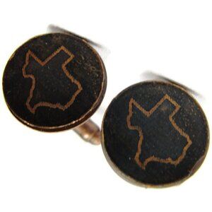 Vintage Texas Copper Cufflinks Round Shirt Accessories Wedding